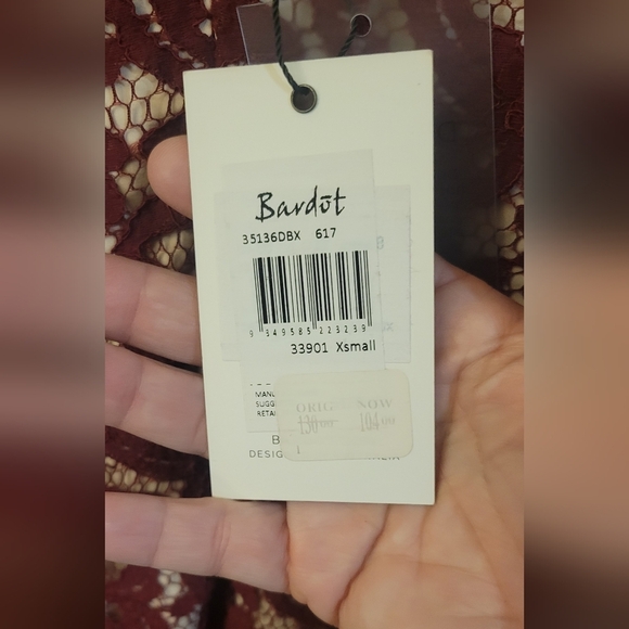 Elegant Lace Burgundy Dress - Picture 5 of 6